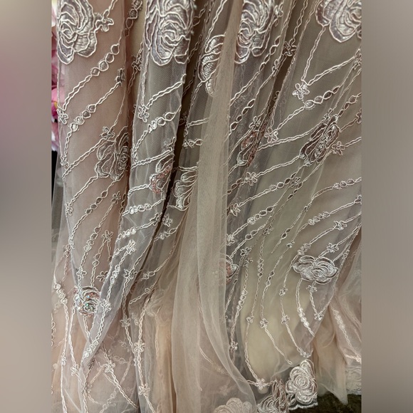 Jovani 00617 size 12 mauve off the shoulder long dress NWT - Picture 3 of 7